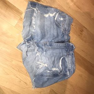 Blue denim shorts